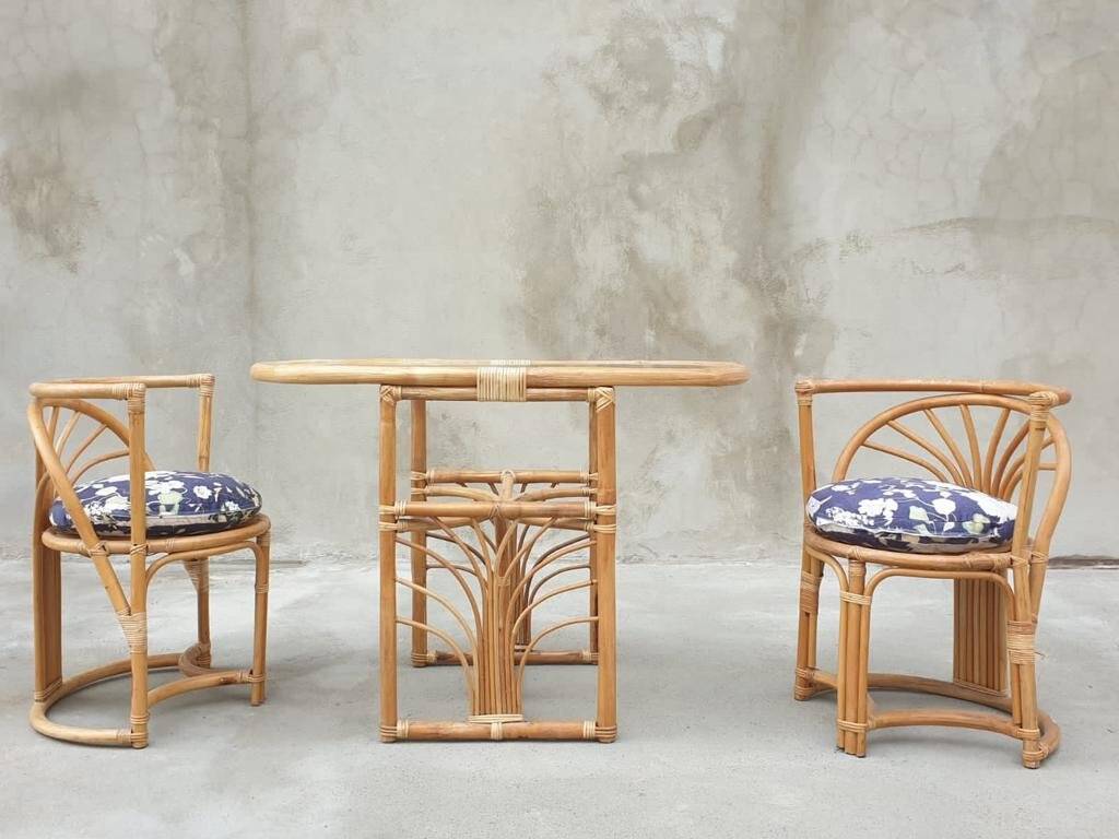 Bamboo chairs, Italy, 1960s, set of 3