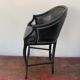 Tall black leather bar chair