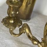 Pair of bronze rocaille candlesticks