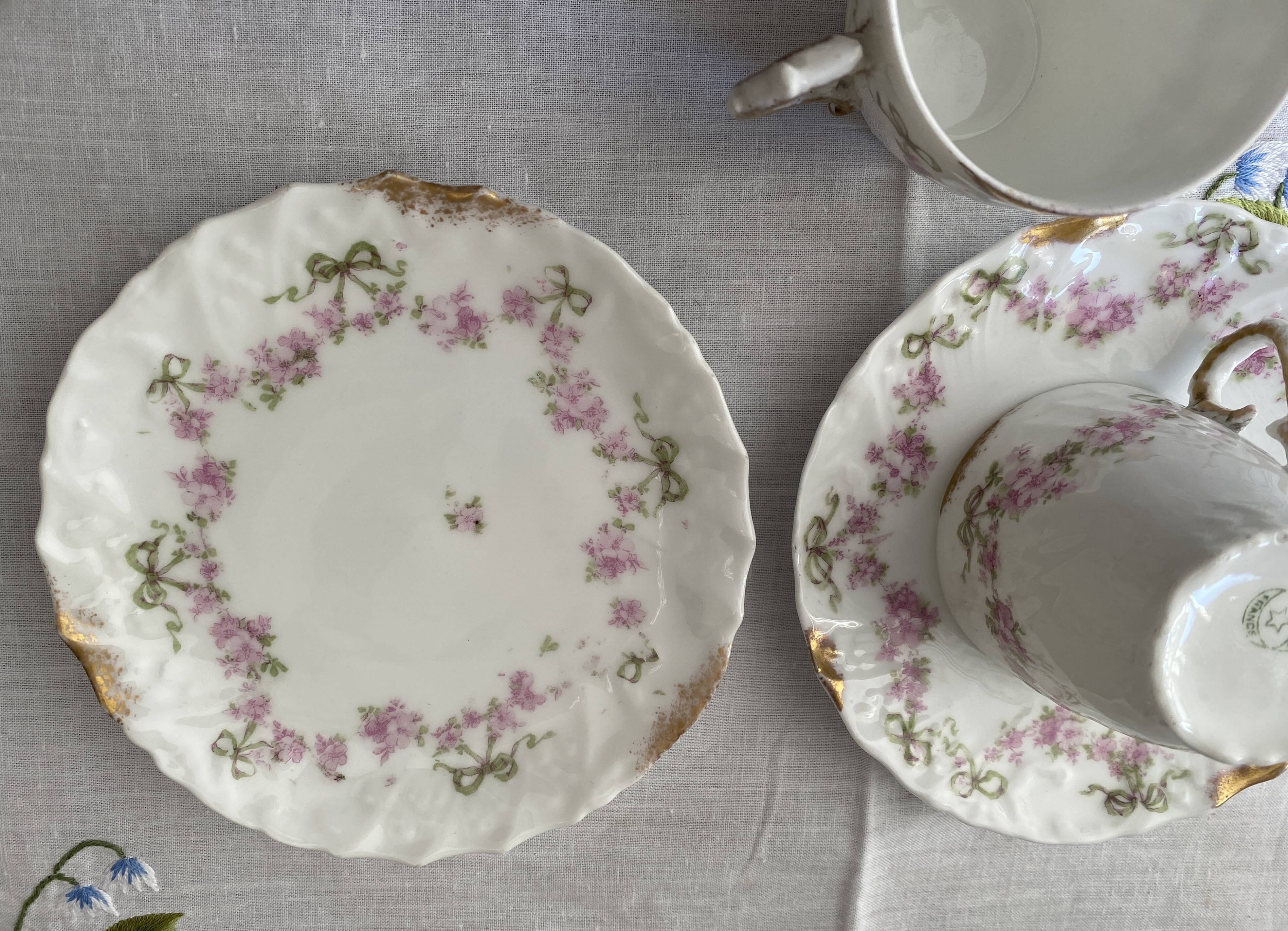 Duo of antique porcelain cups
