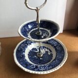 Serviteur English Scenic Adams décor bleu façon toile de Jouy avec poignée métal