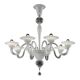 Modern Venetian Murano Glass Chandelier in Transparent and White Tones