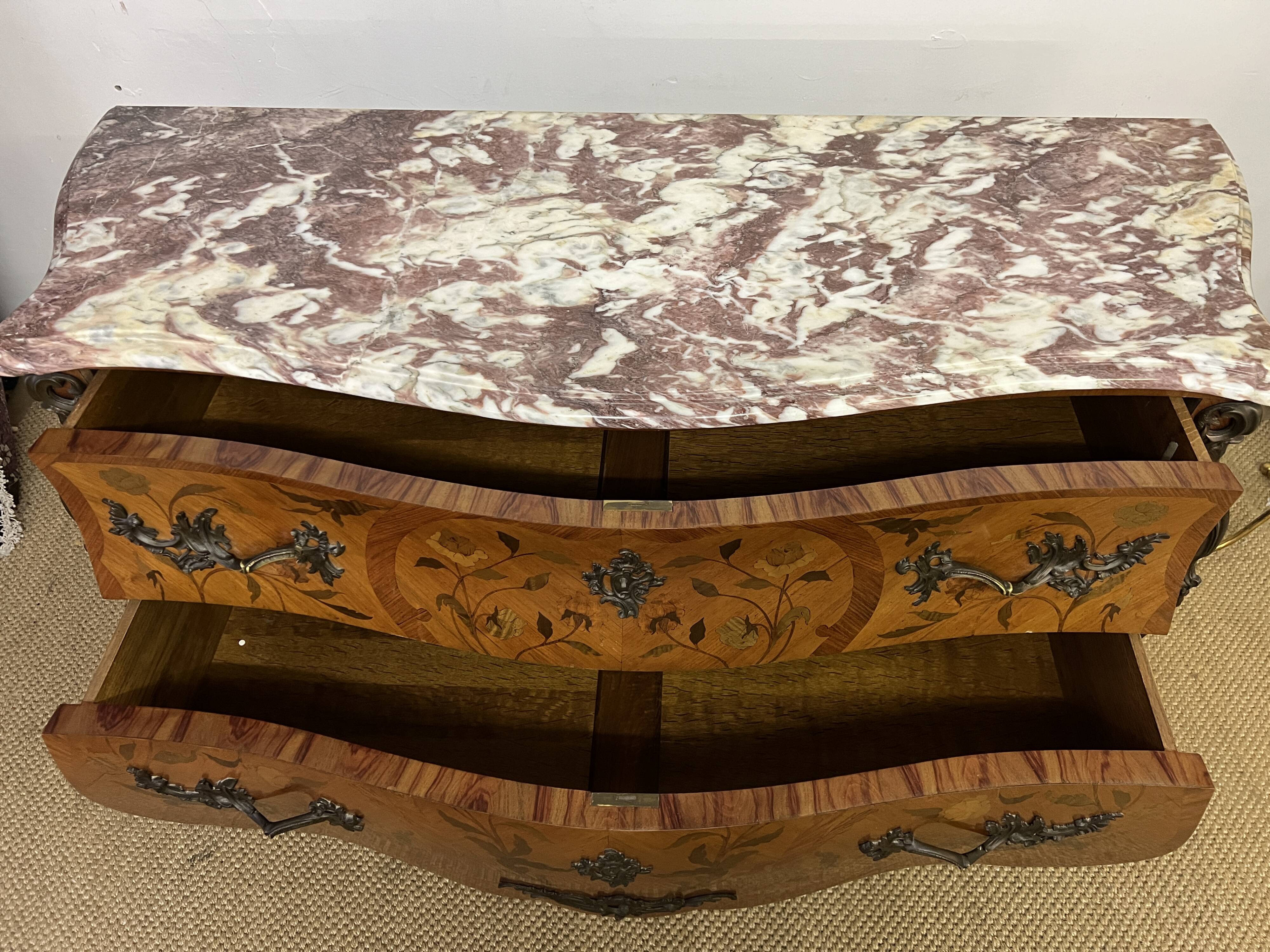 Louis XV style inlaid chest of drawers