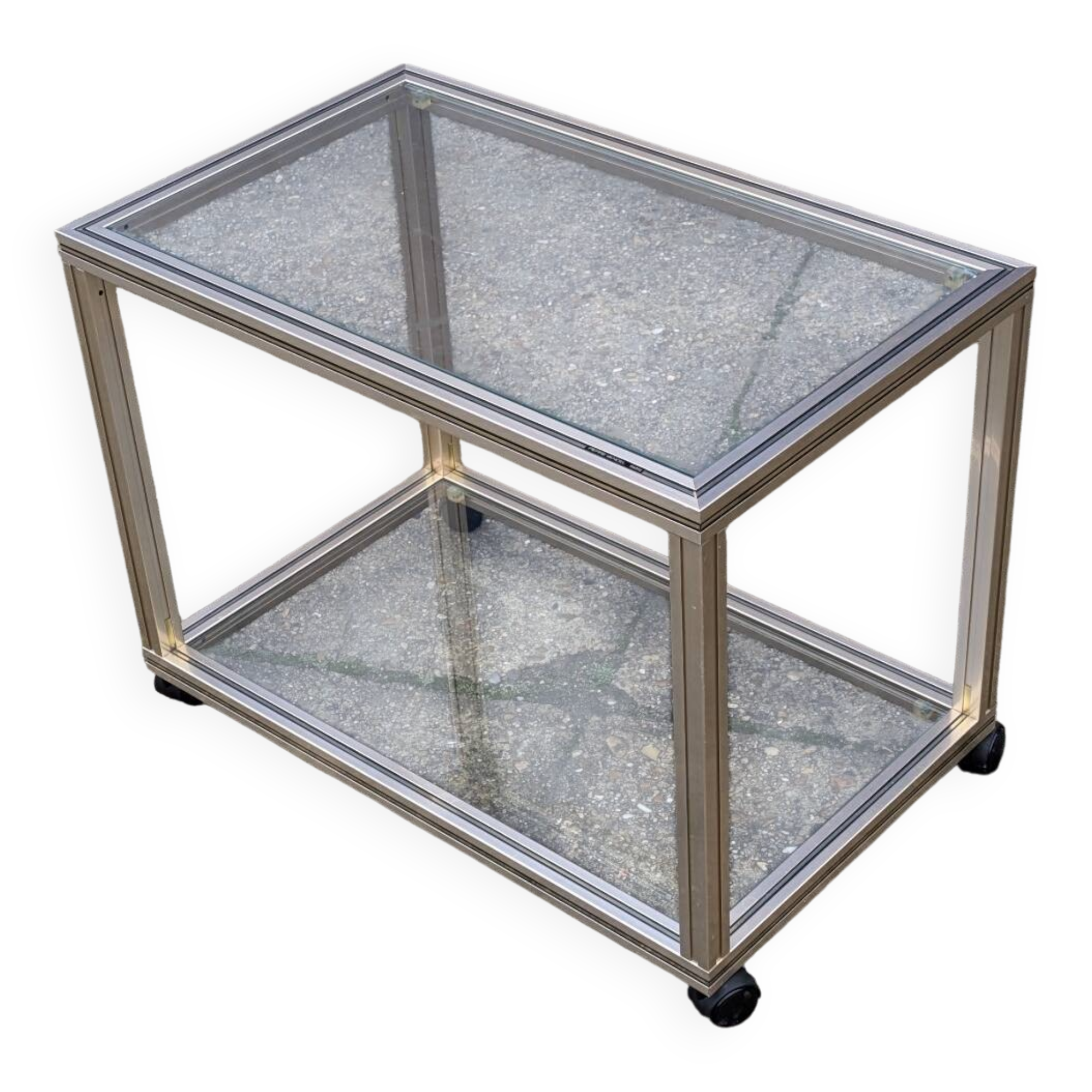 Small serving table on wheels Pierre Vandel 1970