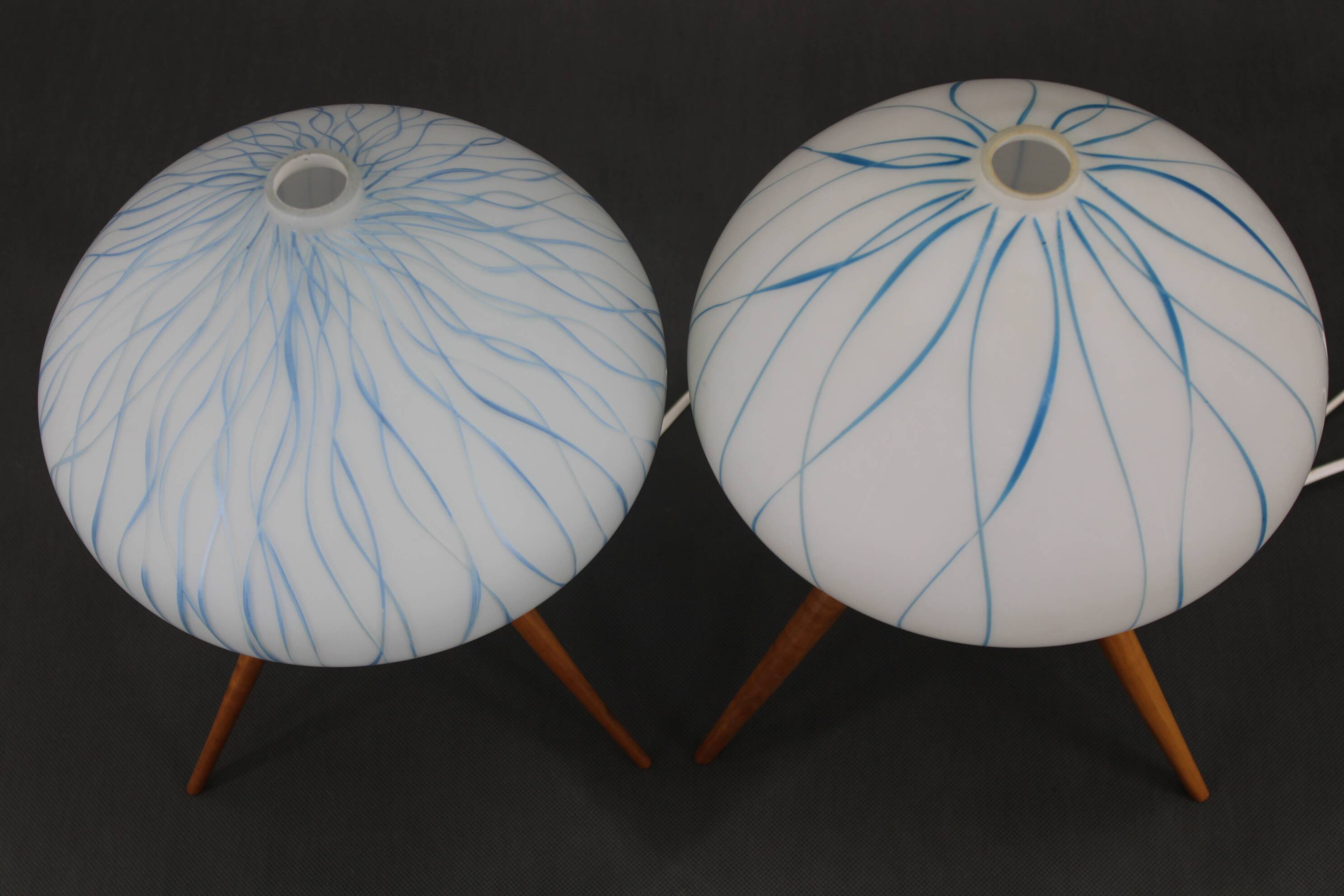 1960s pair of table lamps by uluv , czechoslovakia