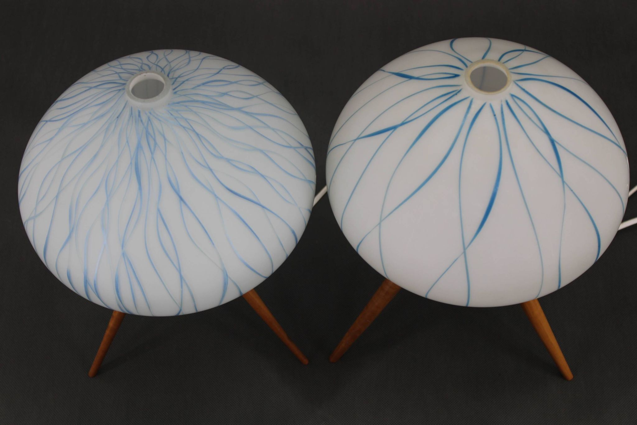 Paire de lampes de table des années 1960 par uluv, tchécoslovaquie
