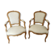 Pair of Louis XV-era convertible armchairs