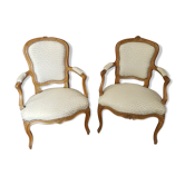 Pair of Louis XV-era convertible armchairs