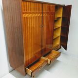 Vintage wooden wardrobe scandinavian style / compass feet spindles wardrobe