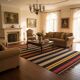 Grand Turkish Kilim Yuruk Vintage Stripe 220x335 cm Red Yellow Beige