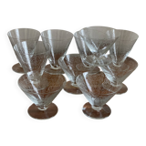 10 glasses with scroll decoration