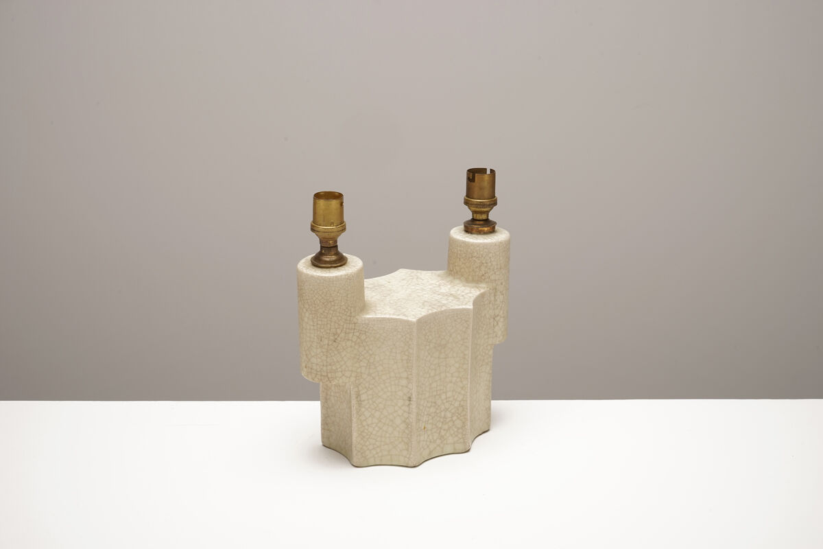 A cracked ceramic art deco lamp