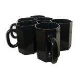 Honeycomb cups in black opaline