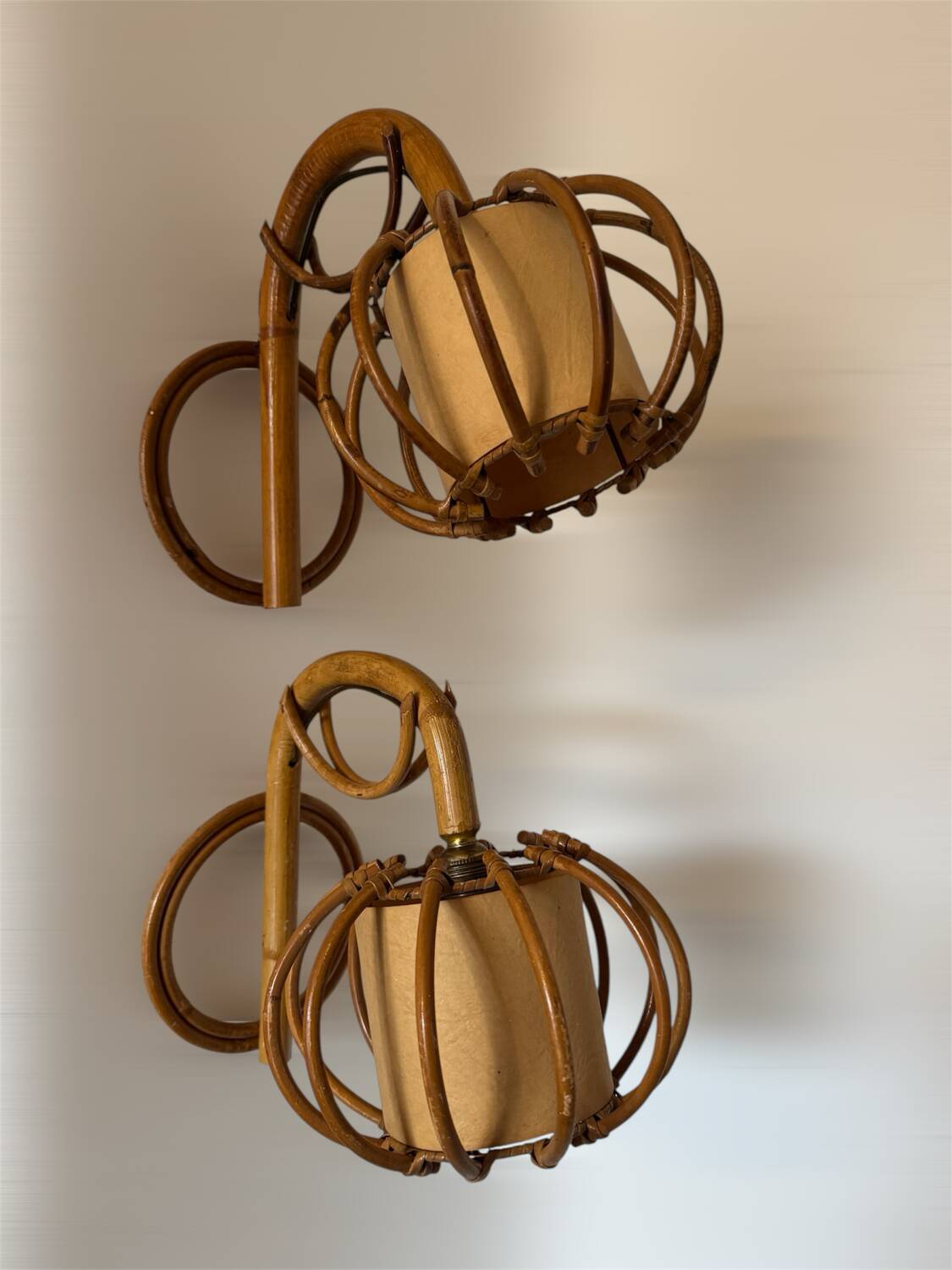 Appliques Louis Sognot bambou années 60