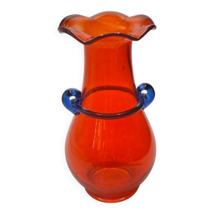 Vase vintage en verre - anses