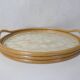 plateau rond en rotin et nacre