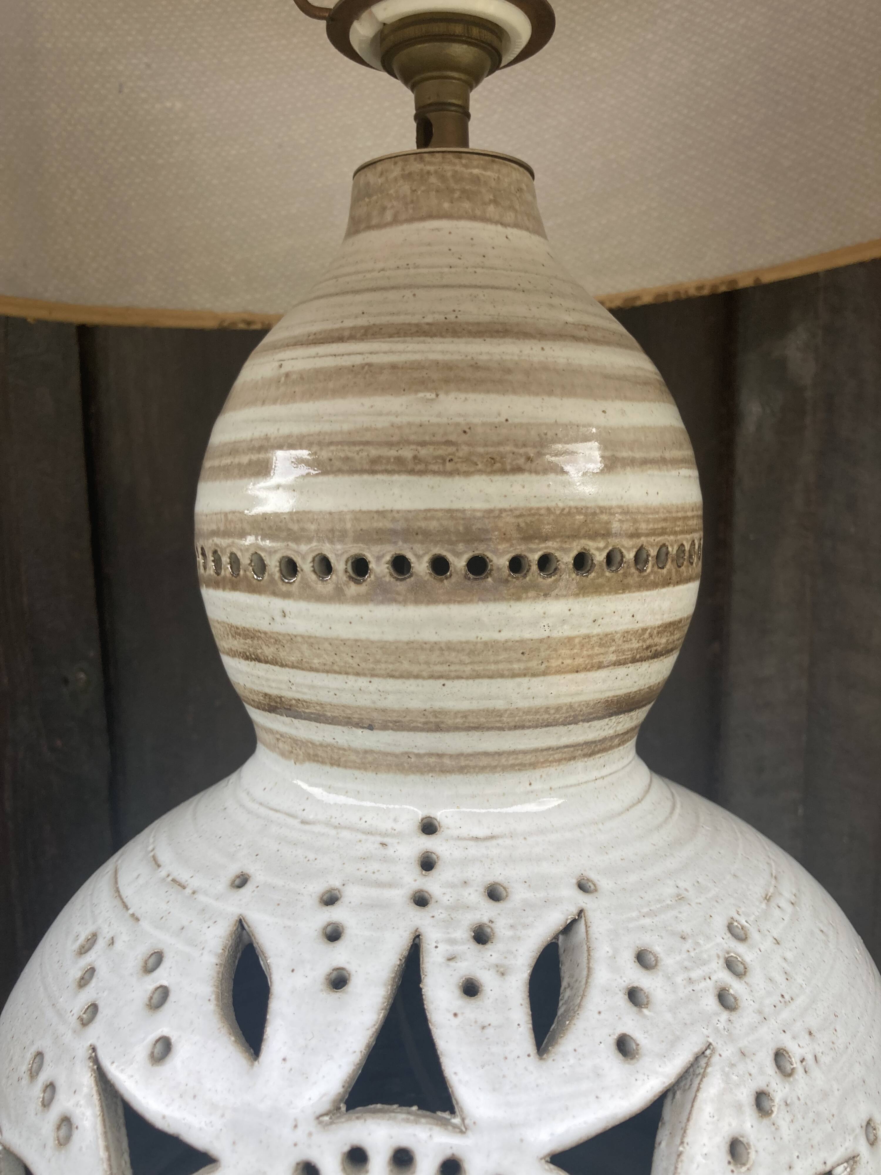 Pierre Pissareff, two-light lamp, signed, Dlg of Georges Pelletier