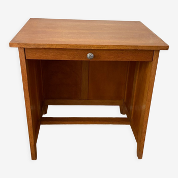 Bureau enfant 1950 vintage en chêne blond