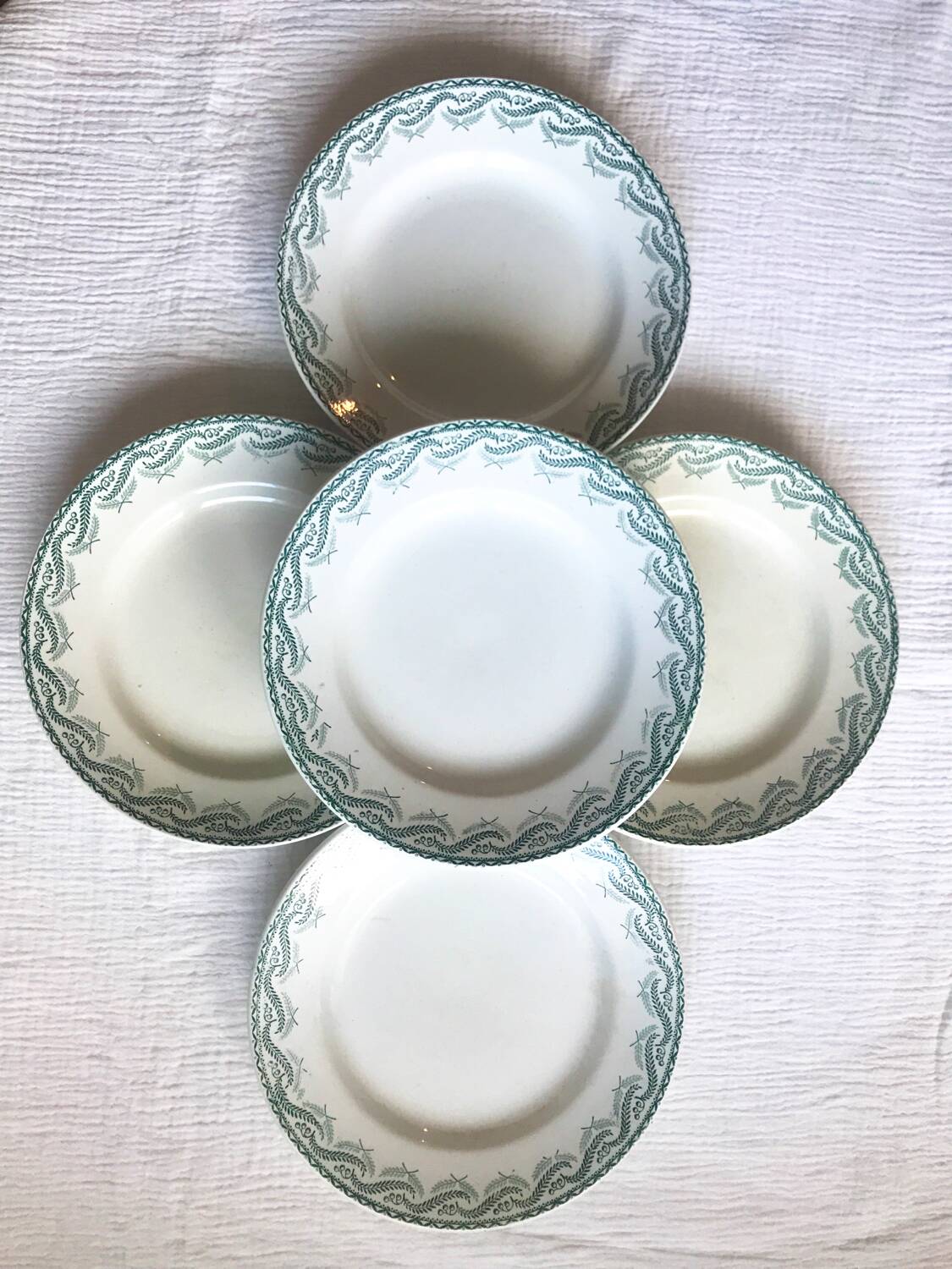 Set de 5 assiettes Terre de Fer Saint-Amand, modèle Réjane