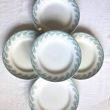 Set of 5 Terre de Fer Saint-Amand plates, Réjane model