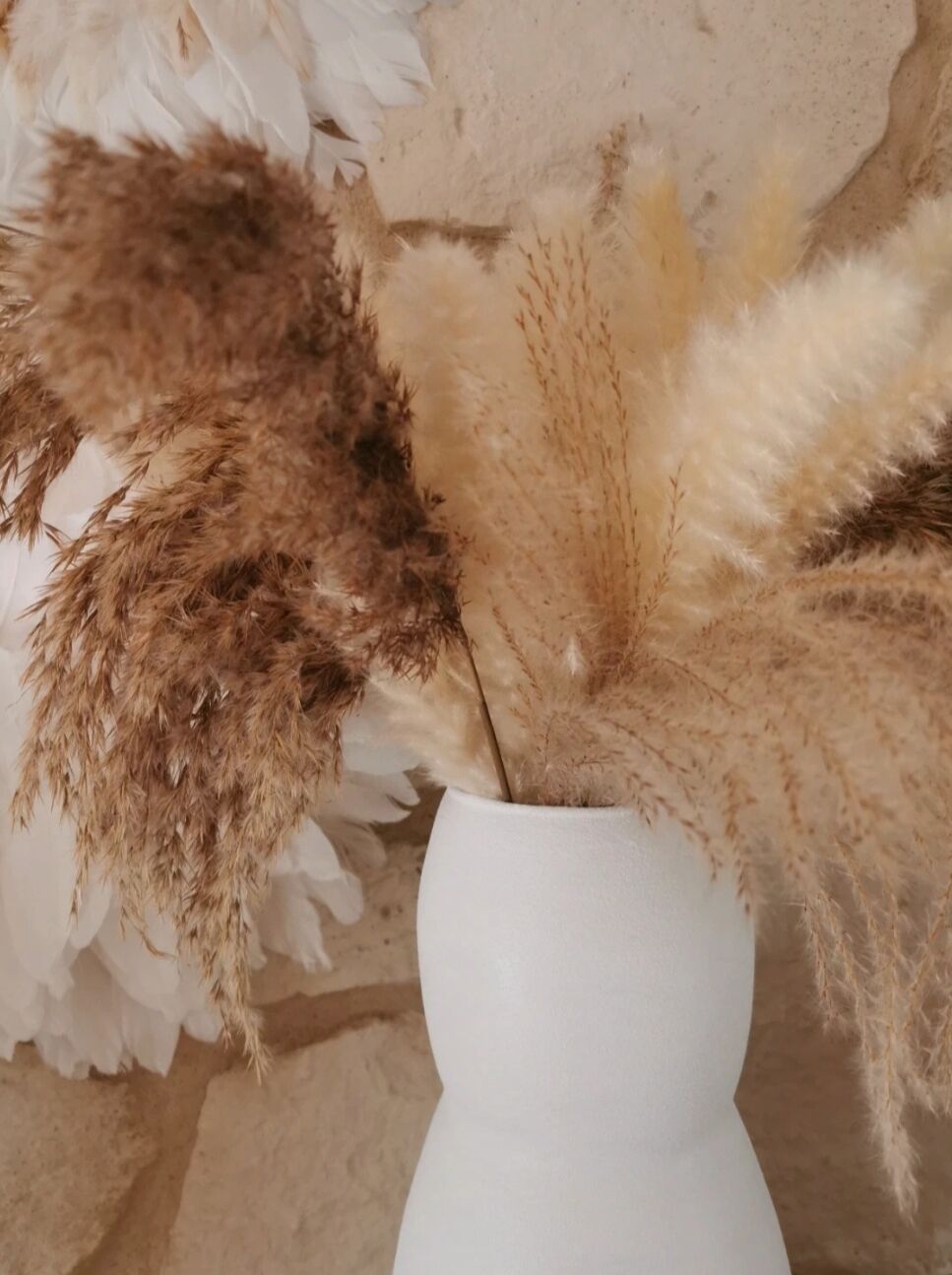 Vase blanc long