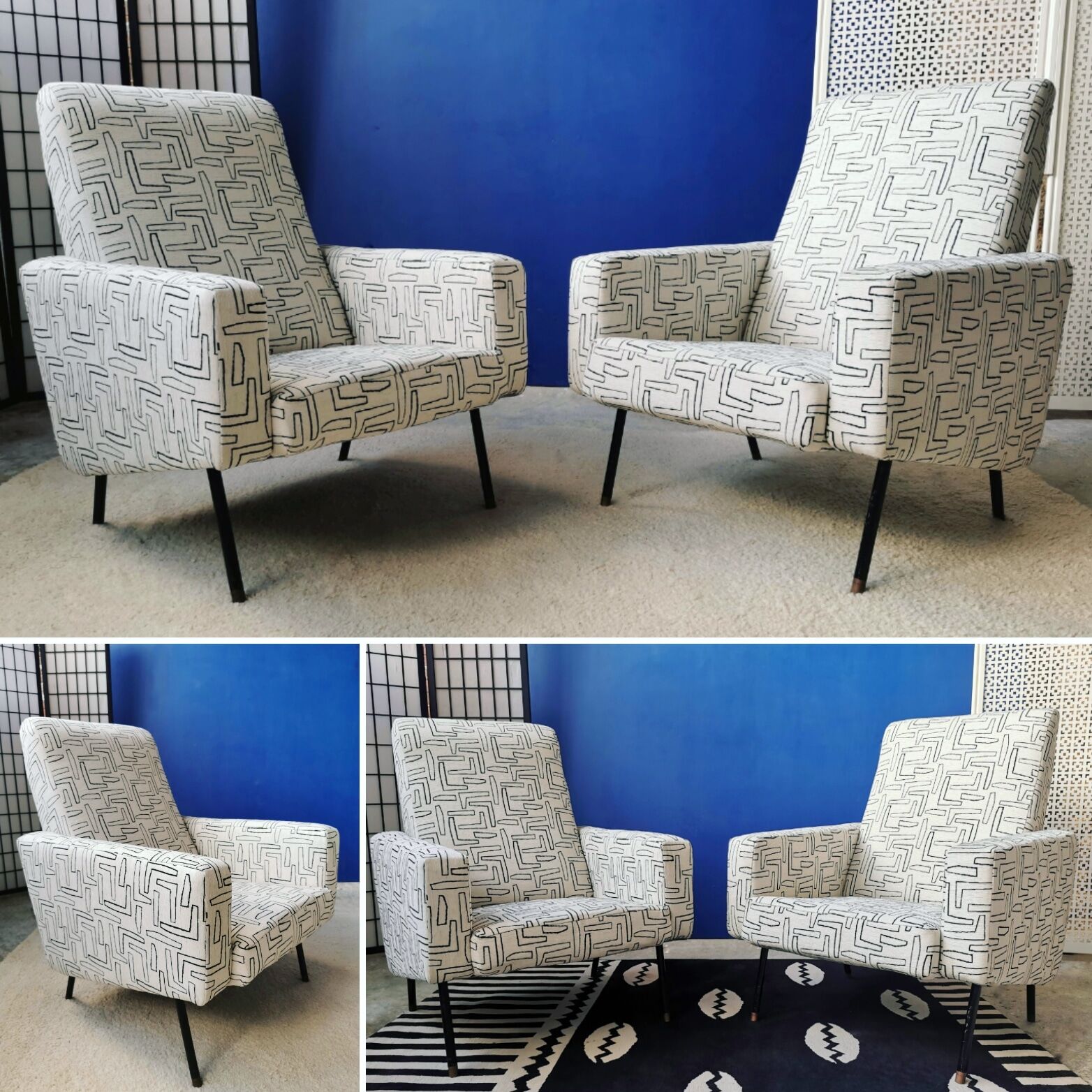 Set of armchairs airborne 1960