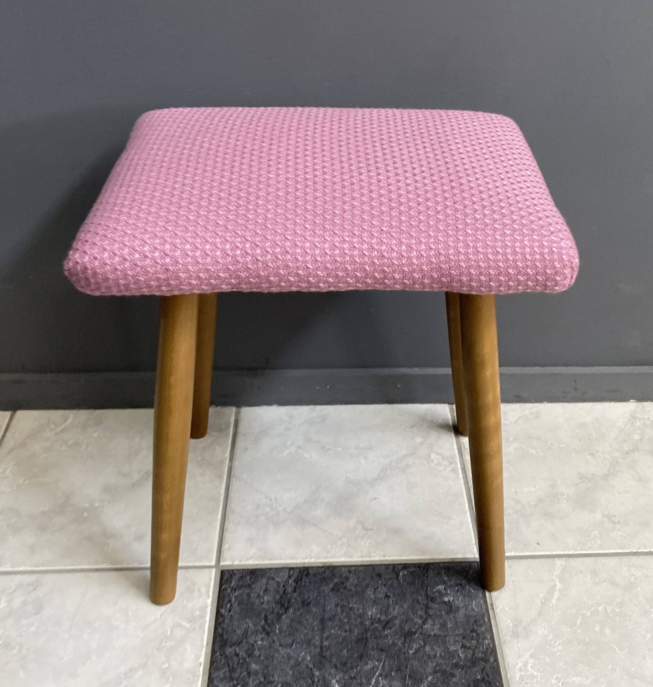 Tabouret rose années 1960