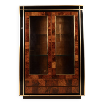 Vitrine en bois de séquoia par Willy Rizzo pour Mario Sabot