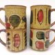 Vintage enameled ceramic mugs - Set of 4
