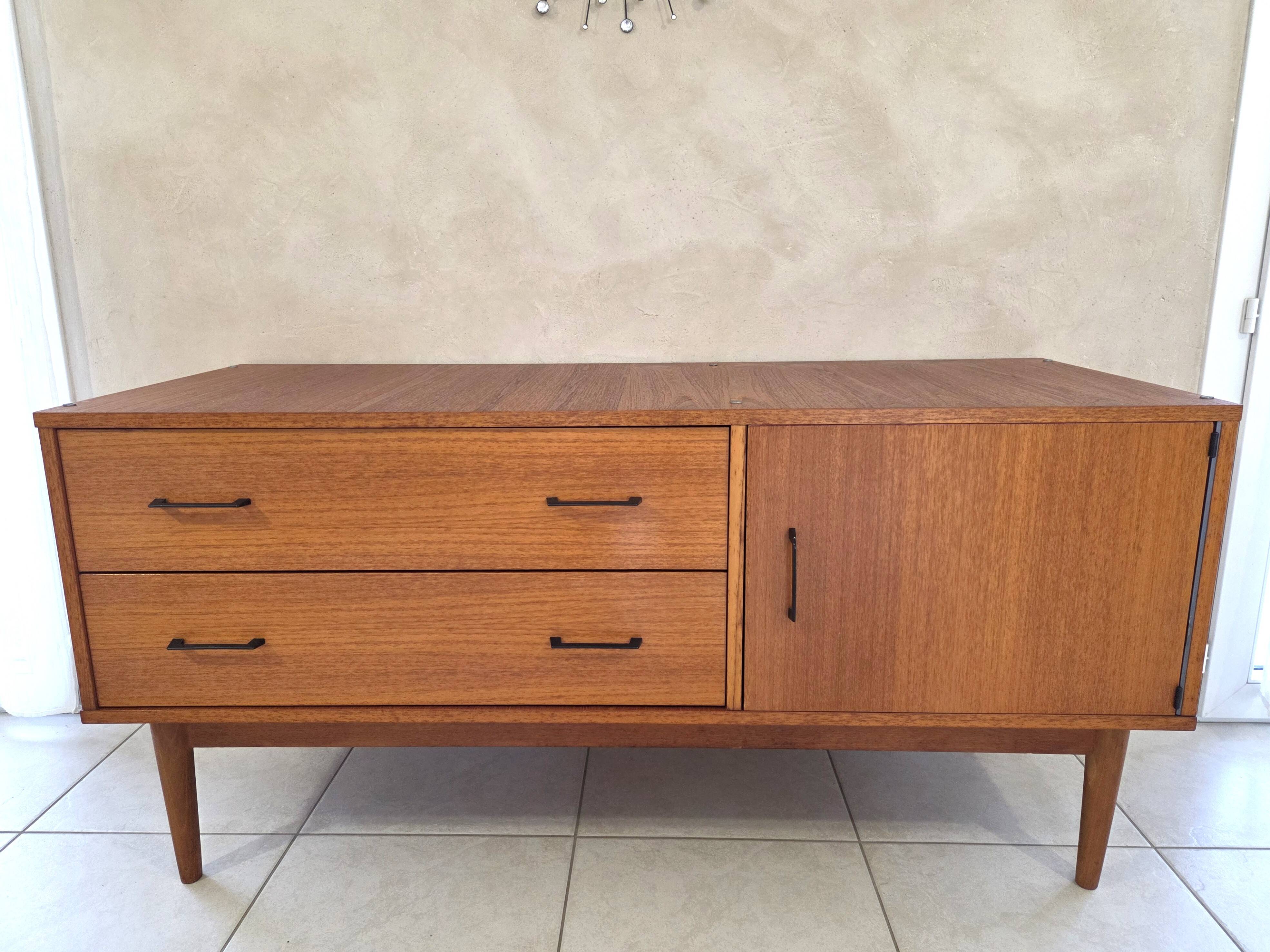 Low Scandinavian design sideboard in teak