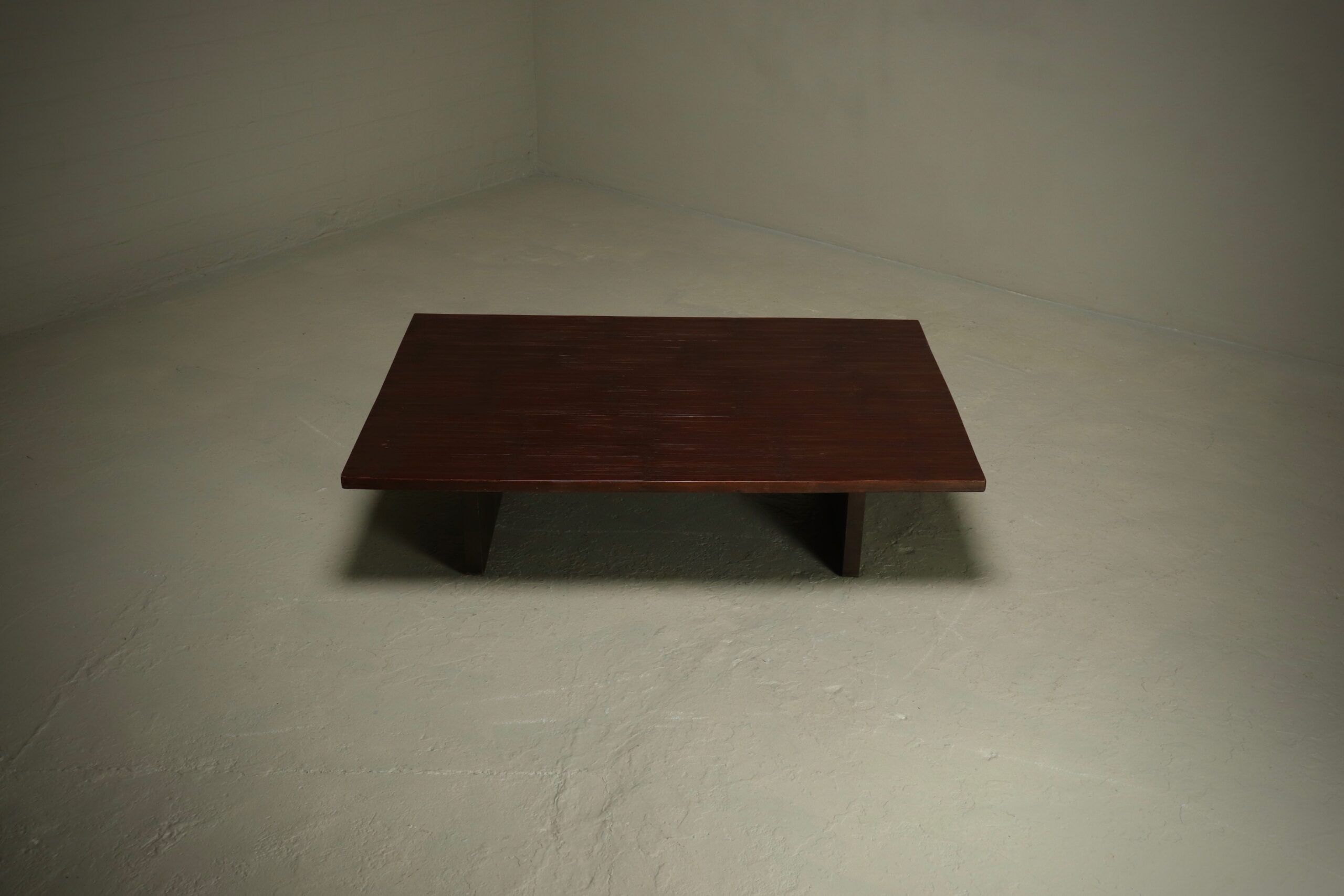 Bamboo and wood coffee table by Axel Vervoordt 1980s