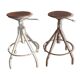Tabourets industriels fer et bois