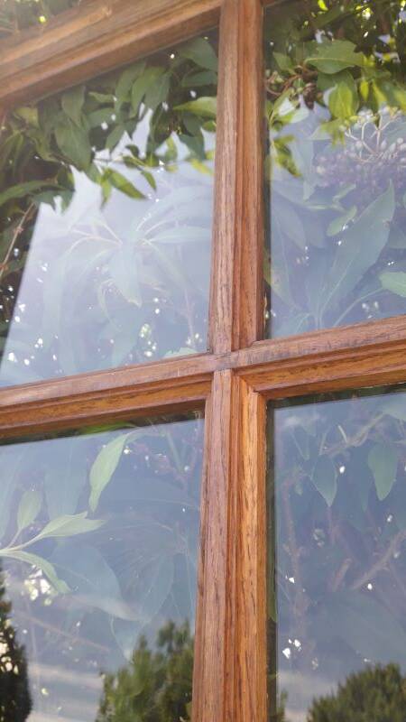 Lot of 4 oak windows H141xL112/117cm old small panes