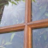Lot of 4 oak windows H141xL112/117cm old small panes