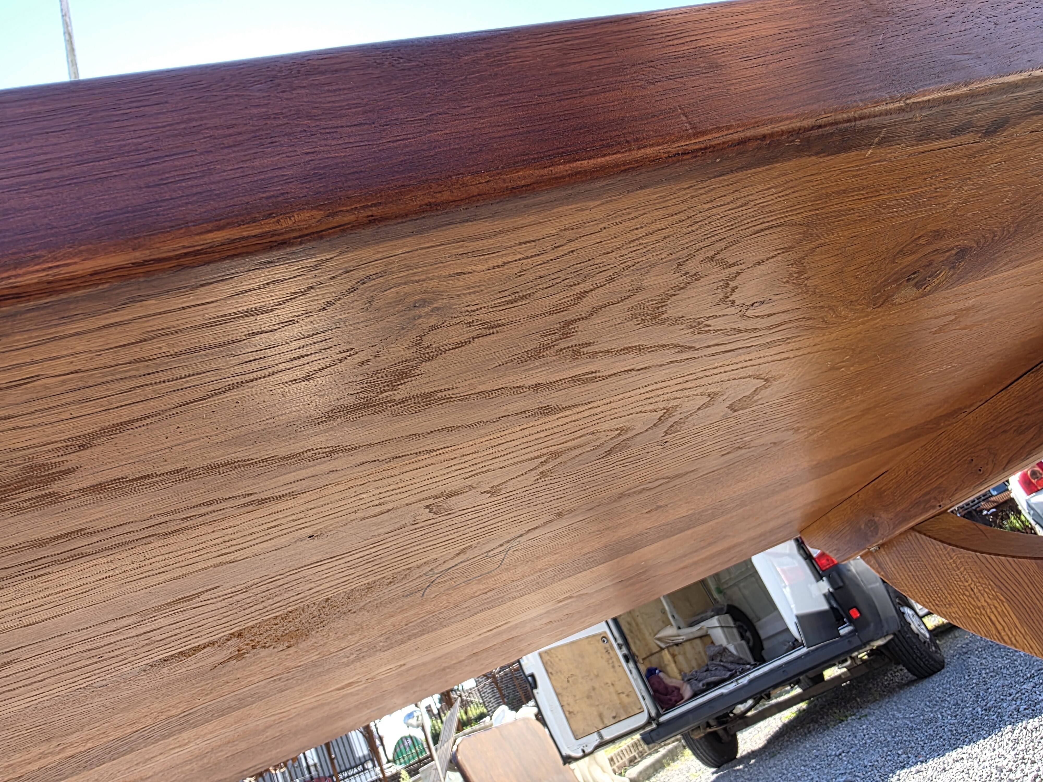 Solid oak farmhouse table, 220×90cm