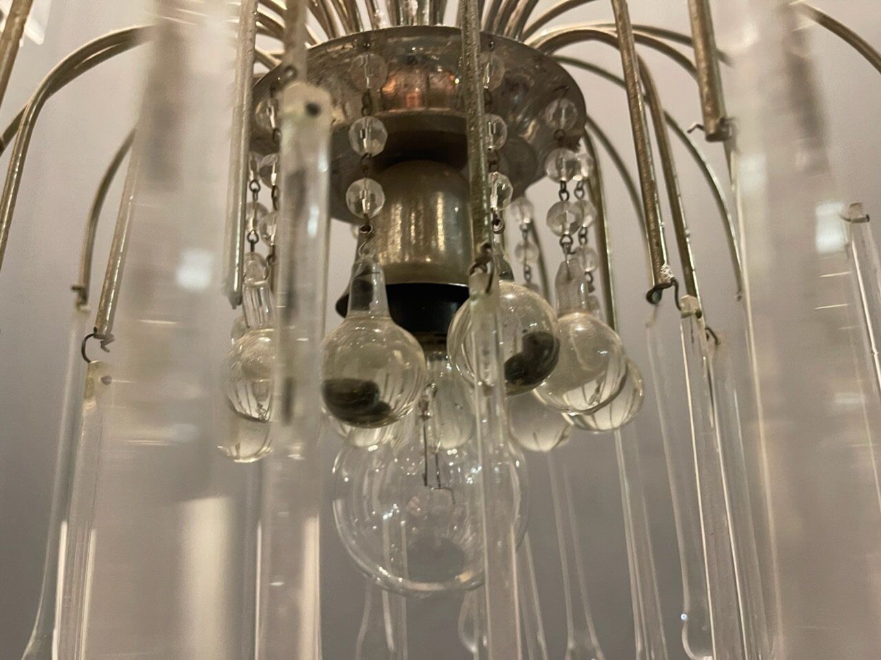 Murano glass drop waterfall chandelier, 1960s