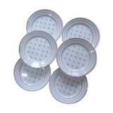 6 Louviers model dessert plates from the French manufacturer of Luneville