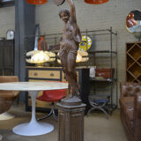 Statue de jardin en fonte 1900 " femme au tambourin"