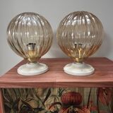 Pair of vintage globe wall lights