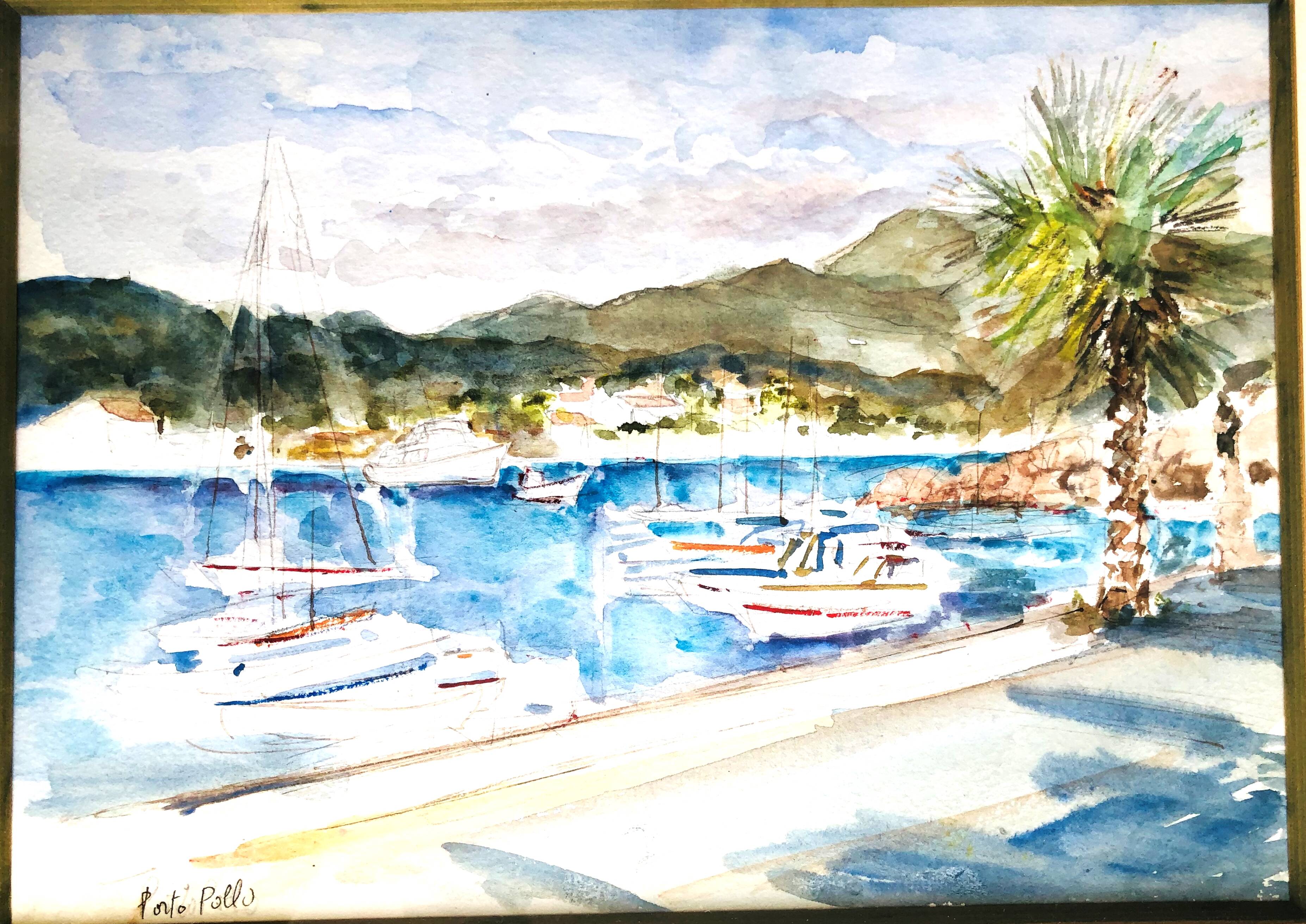 Watercolor port view