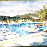 Watercolor port view