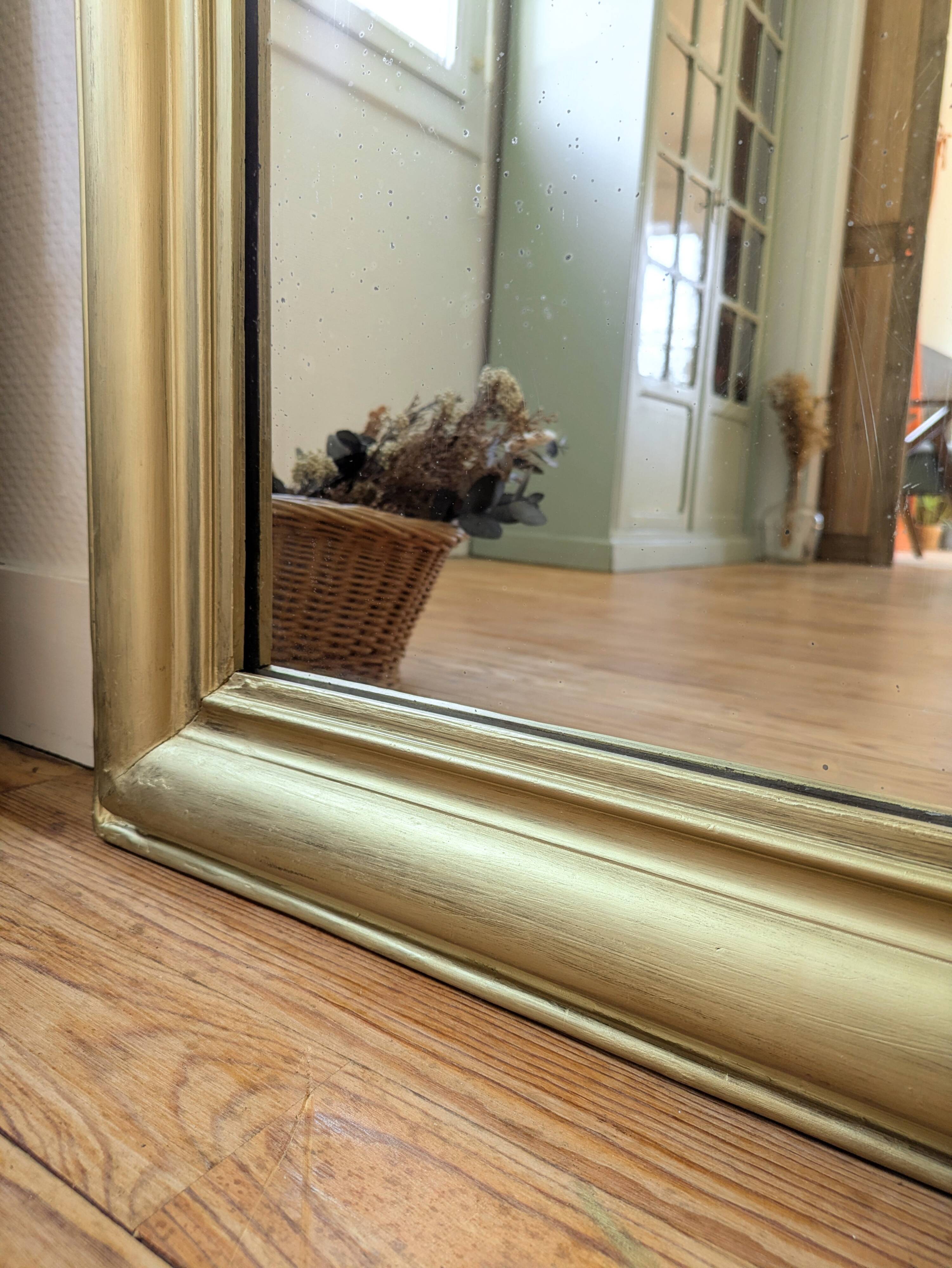 Antique Louis Philippe mirror from the 19th century, restored.