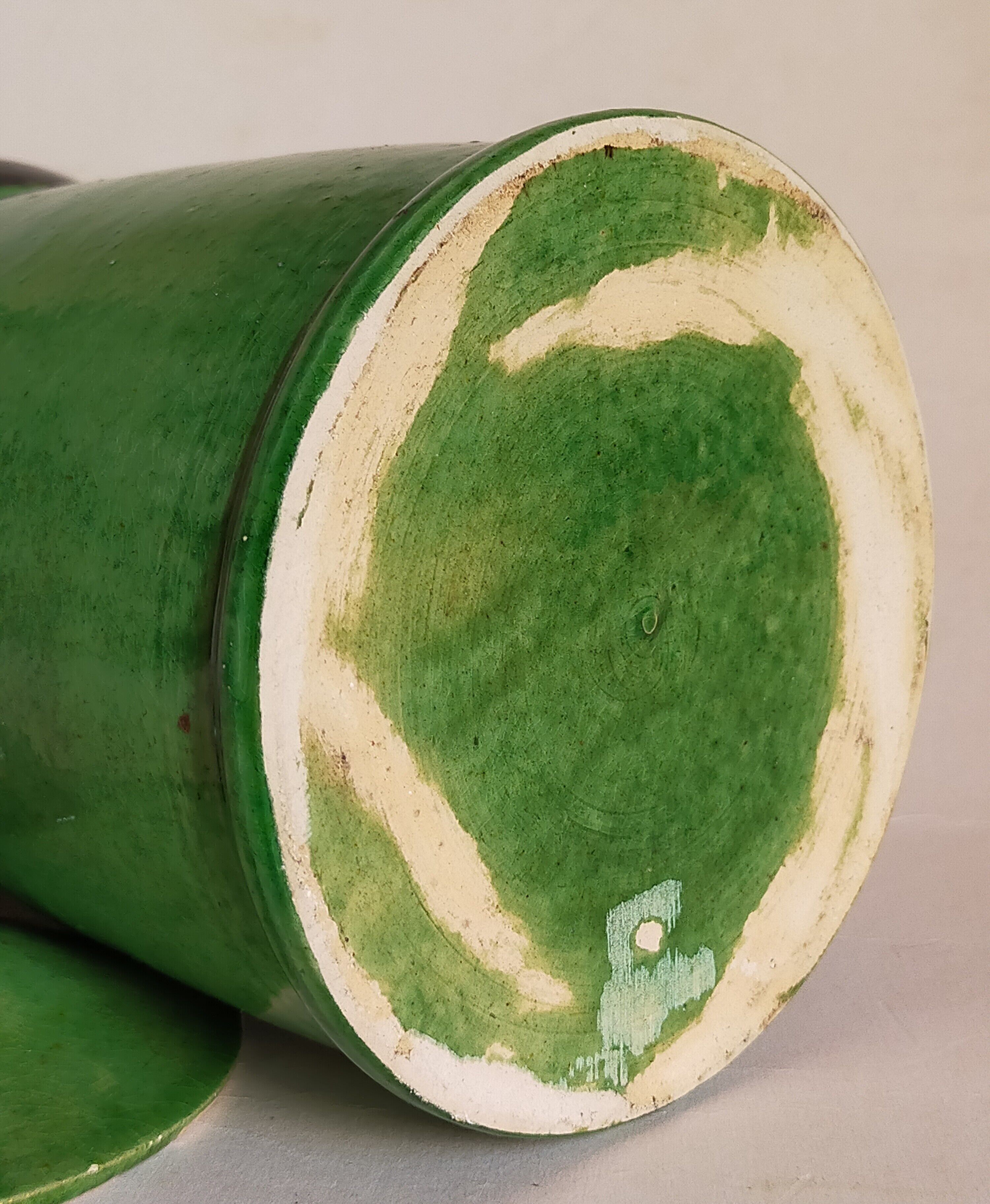 Sugar pot Vintage handmade varnishing pottery