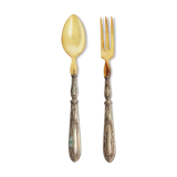 Large fork and horn spoon