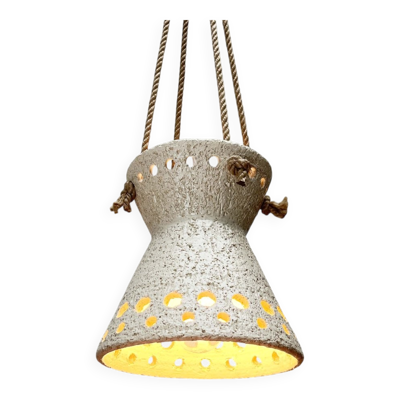 Lampe suspension en céramique blanche de style danois moderne milieu du siècle, années 1960