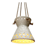 White ceramic pendant lamp in mid-century modern Danish style, 1960s.