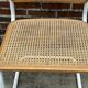 Chaise Cesca modèle b32 en blanc et bois par Marcel Breuer
