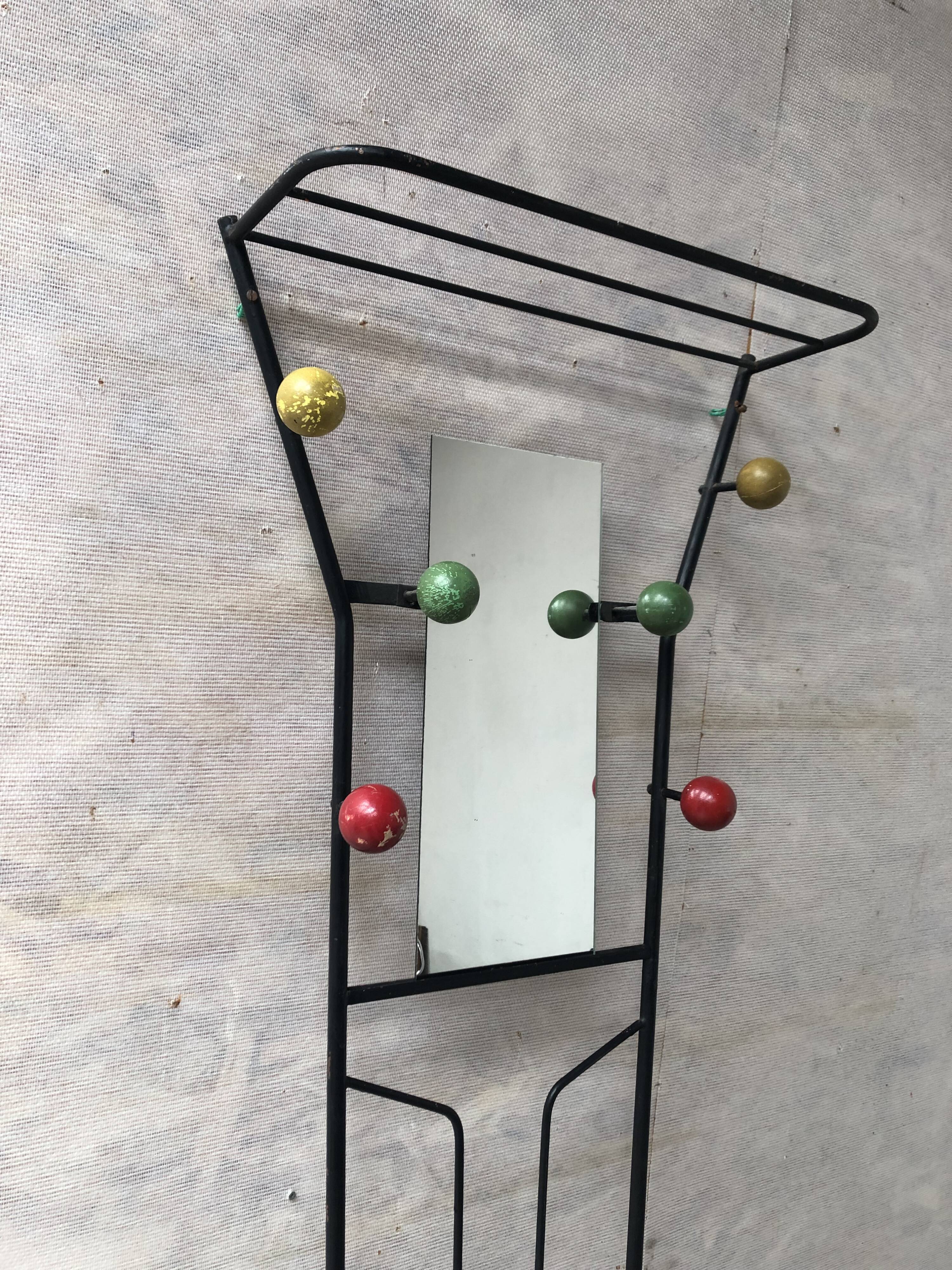 Wall rack on vintage stand 50s