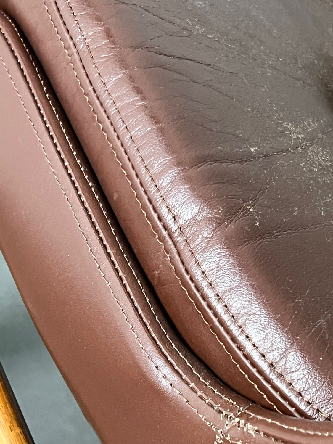 Leather and wood armchair by Ib Kofod Larsen