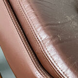 Fauteuil en cuir et bois de Ib Kofod Larsen